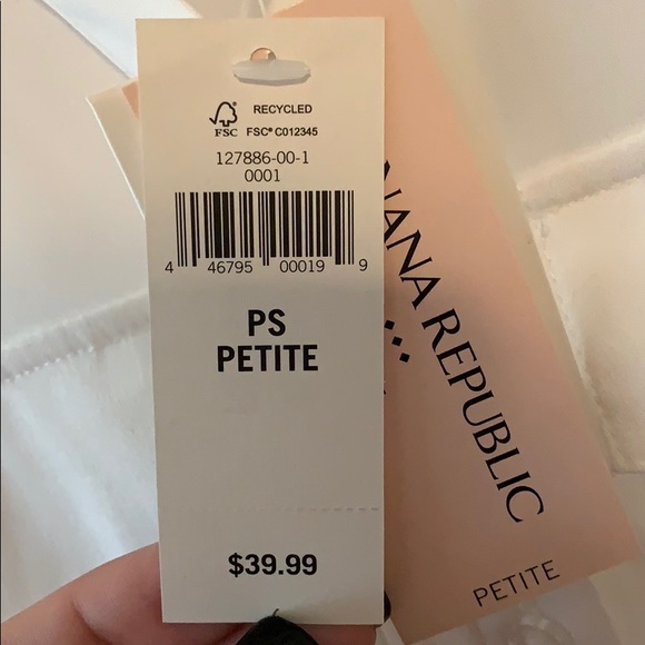 White Petite Small Banana Republic Blouse - Picture 5 of 5